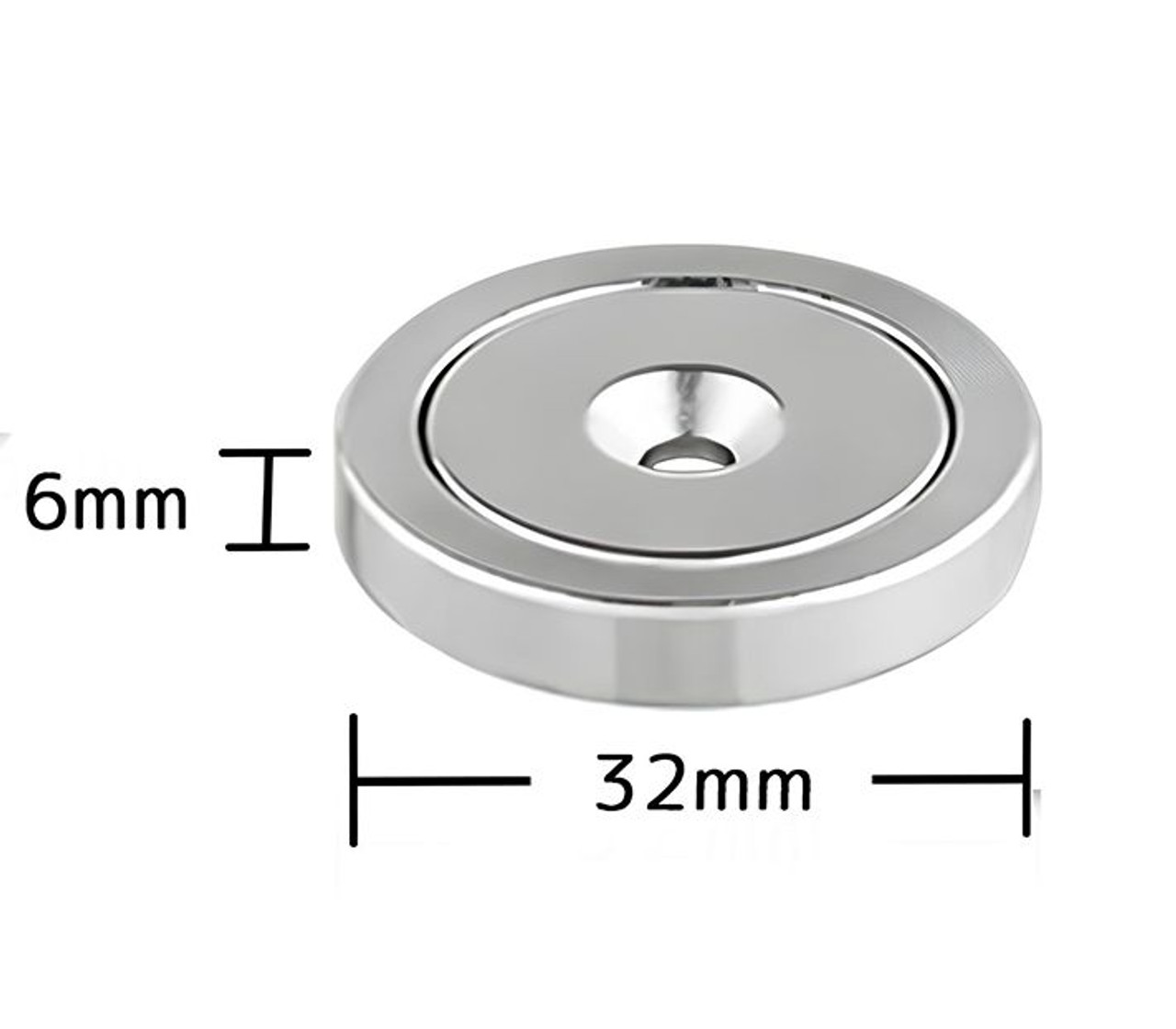1.26 x 0.24 inch Flat Base Neodymium Magnet Mounting Cup with 110 lbs - Screw Included