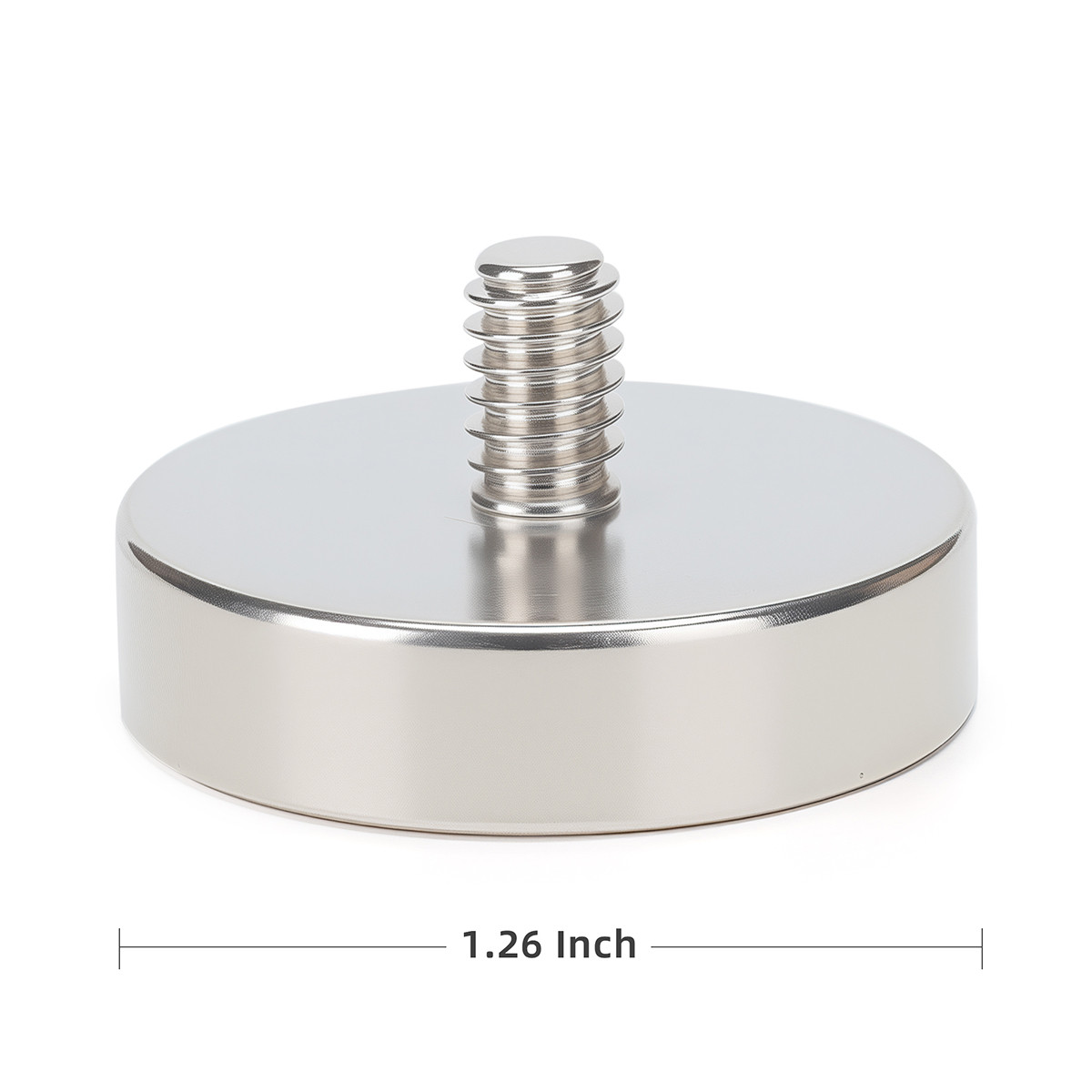 1.26 inch Rare Earth Neodymium Pot Magnets #1/4-20 Thread Male Stud