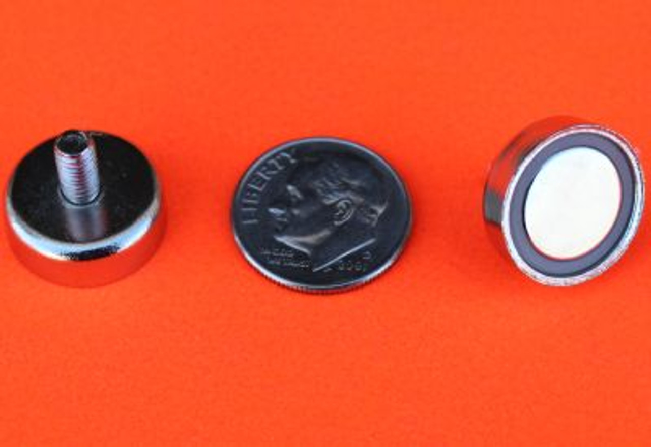 Neodymium Cup Magnets w/M4 Threaded Male Stud 5/8 inch