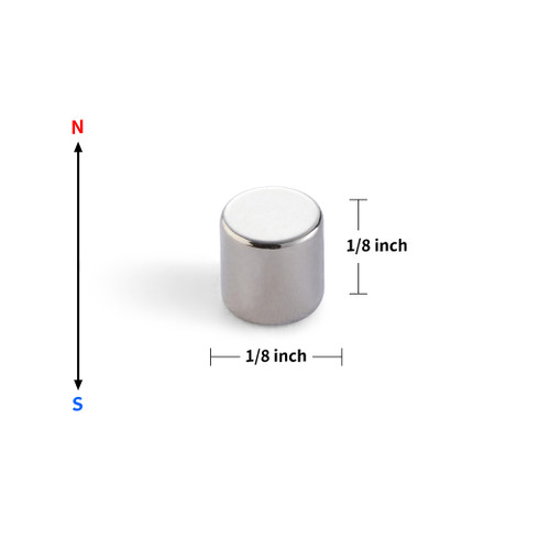 N52 Neodymium Rare Earth Magnets 1/8 in x 1/8 in Disc