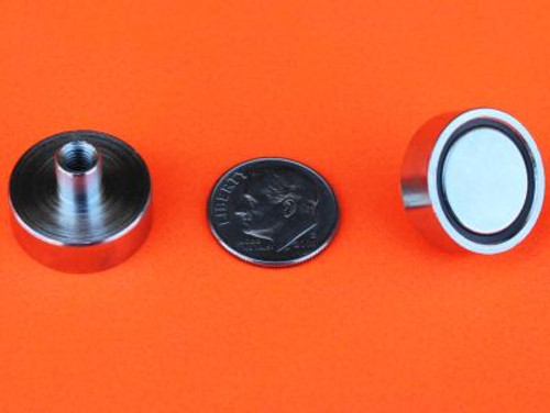 Neodymium Cup Magnets w/M4 Female Stud 5/8" 24 lbs Holding