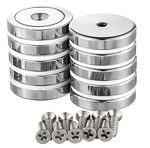 10 PC 1.26 x 0.24 inch Flat Base Neodymium Magnet Cup 110 lbs with Screws - US Shipping Included 10 PC 1.26 x 0.24 inch Flat Base Neodymium Magnet Cup 110 lbs with Screws - US Shipping Included