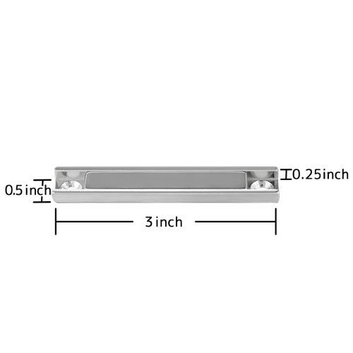 N52 Strong 3  X 1/2 X 1/4 inch Channel Magnet-Rectangular Cup Magnet W/2 Countersunk Holes N52 Strong 3  X 1/2 X 1/4 inch Channel Magnet-Rectangular Cup Magnet W/2 Countersunk Holes