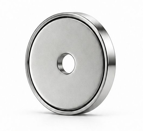 N52 5/8 x 1/8 Inch Neodymium Magnet Encased in Protective Steel - Shatter-Resistant Screw-Mount Magnet