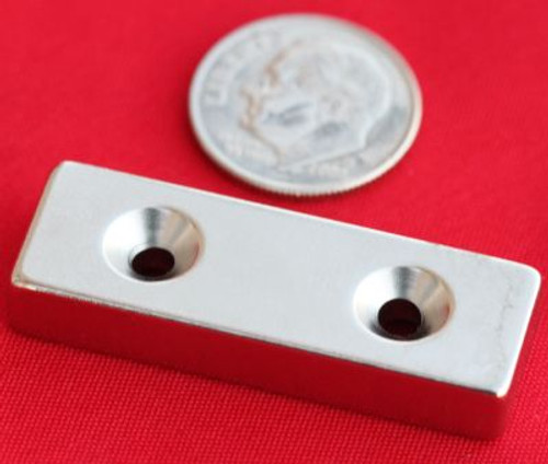 Neodymium Magnets 1.5 in x 1/2 in x 1/4 in Bar w/2 Countersunk Holes