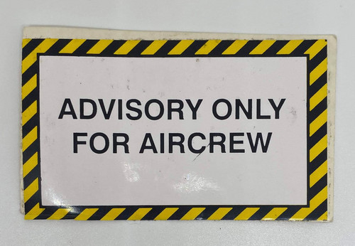 Advisory Only For Aircrew Sticker