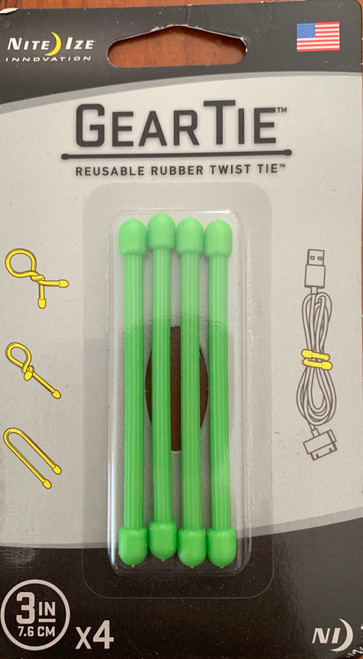 GearTie - 3 Inches (7.6 cm) - Green