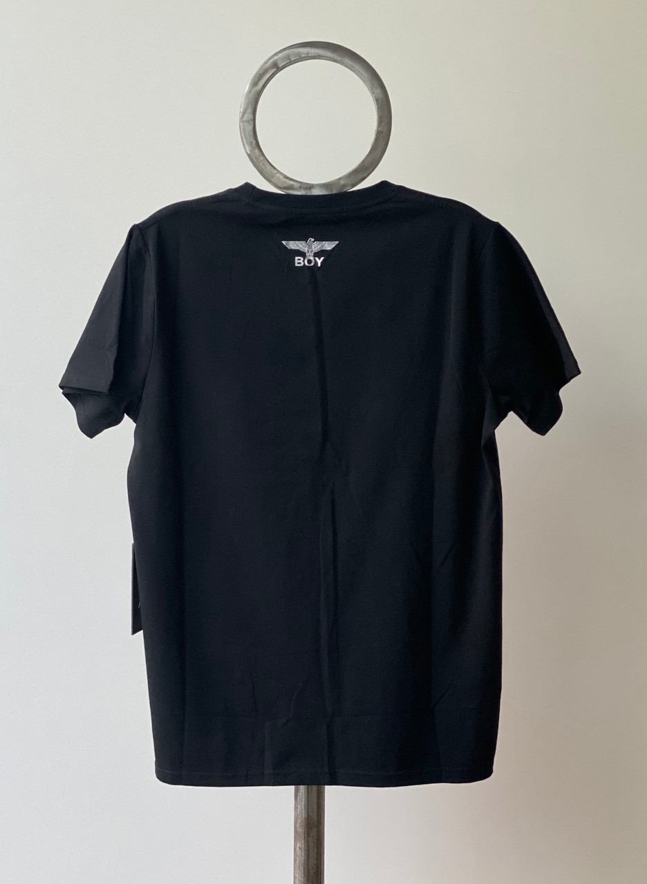 Boy London Silver Logo Black Tee BYF-BT04 (FINAL SALE) - Shop Sara