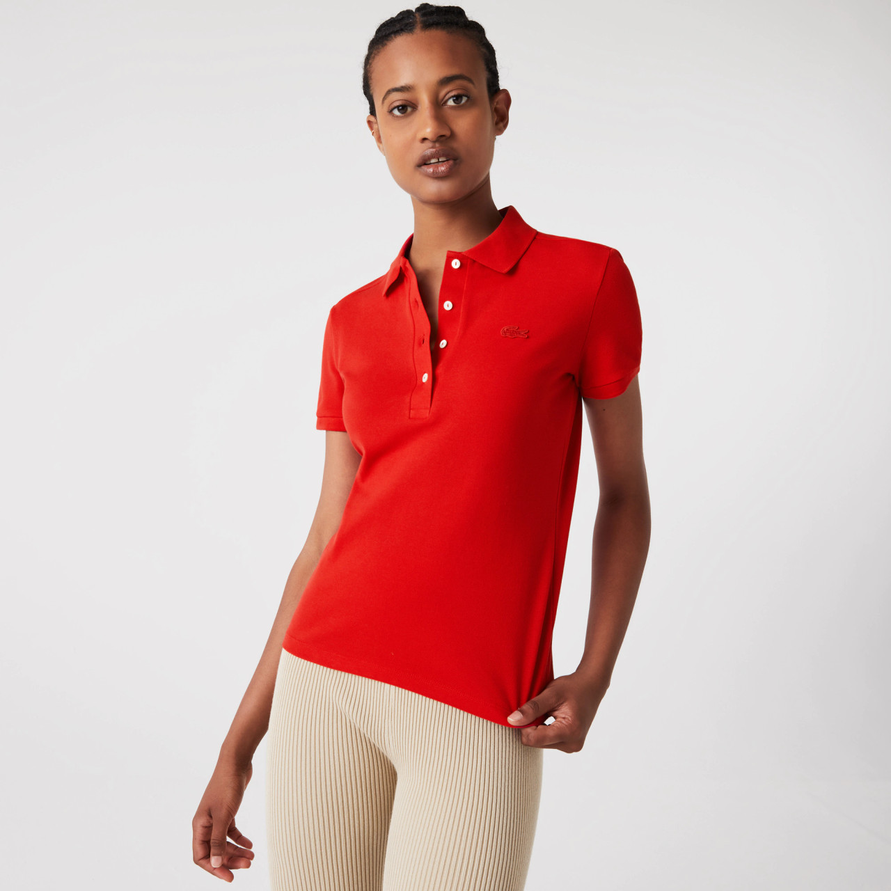 Lacoste Women's Slim Fit Stretch Mini Cotton Piqué Polo Shirt PF7845 - Shop  Sara Jane