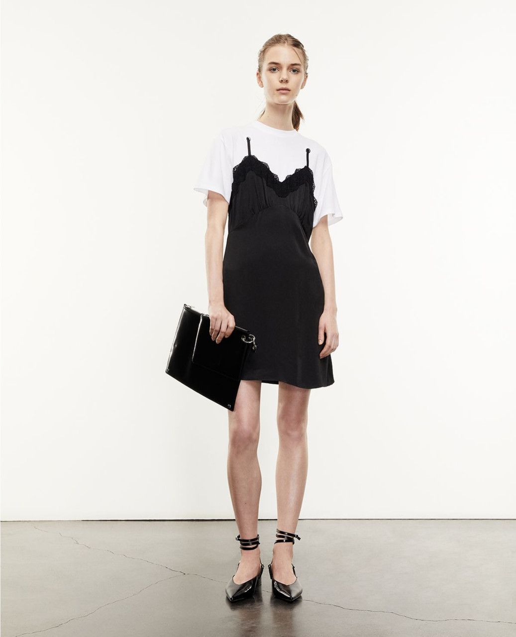 The Kooples Black White 2-IN-1 Babydoll T-Shirt Dress - Shop Sara Jane