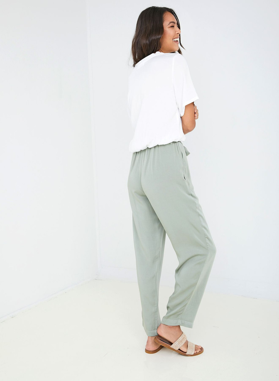 Bella Dahl Waist Tie Silky Pleated Trouser B3326 C01 302 FINAL SALE