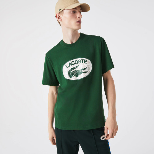 Lacoste Men's Regular Fit Branded Monogram Print T-Shirt TH0064