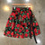 Teterot Salon Wrap Skirt Mid Length Yoyum Black Red Floral T1G06B004