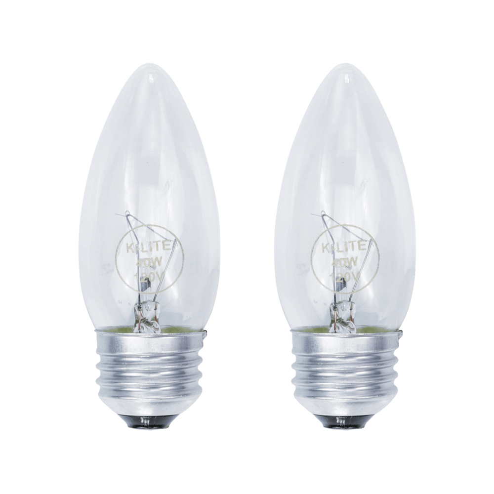 KL1342CL, 2-Pack 40W Decorative Light Bulbs Medium Base