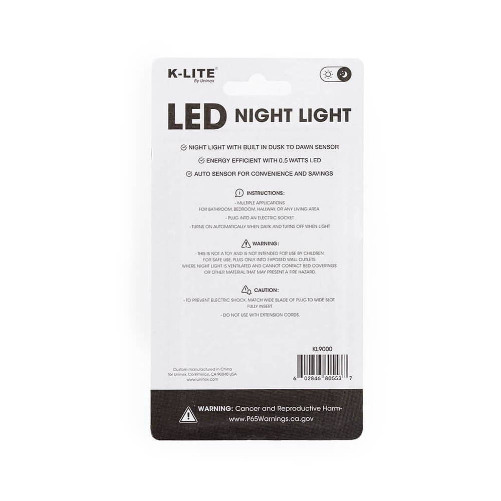 KL9000, LED Night Light with Automatic Sensor
