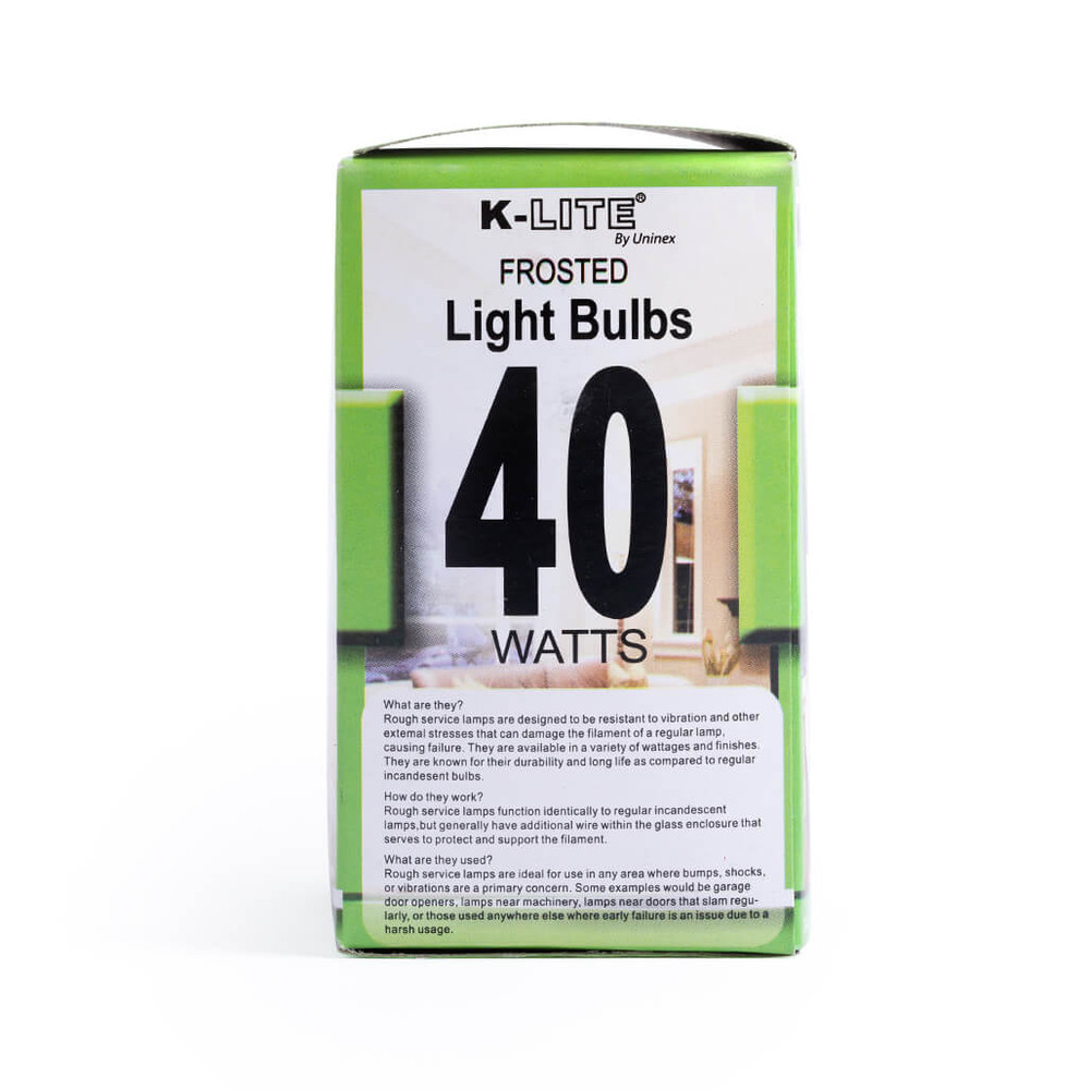 KL11402RS, 2-Pack 40W Frosted Light Bulbs Medium Base Dimmable