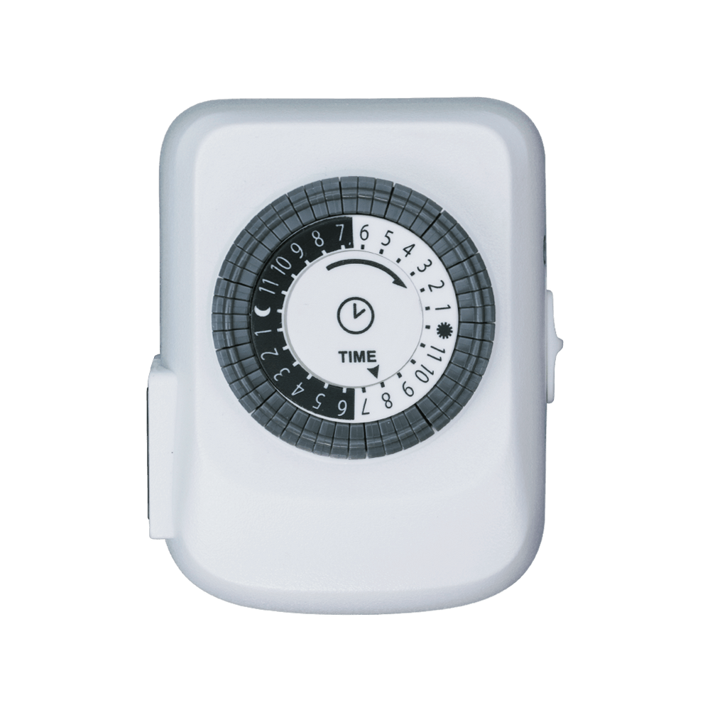 PS91, Mechanical Pin Timer with Single Grounded Outlet 24 Hour Programmable