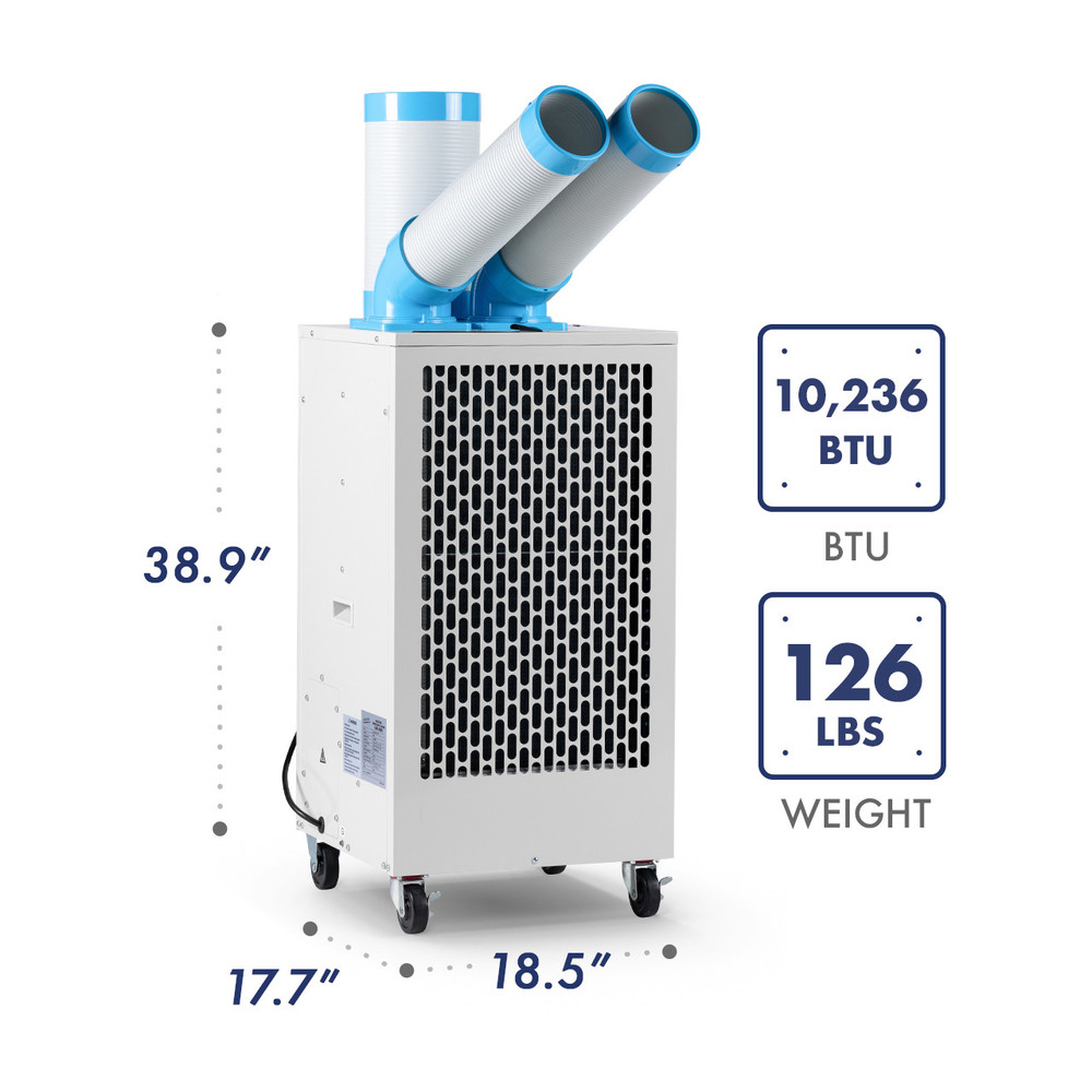 SAC-3000AS, KOOLZONE Mobile Spot Cooler 10,236 BTU, Oscillating Function, R-32 Refrigerant