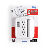 PS106, Swivel 6 Outlet 500 Joules Surge Protector