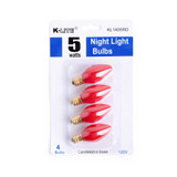 KL1405RD, 4-Pack 5W Night Light Bulbs Candelabra Base