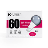KL11603, 3-Pack 60W Soft White Light Bulbs