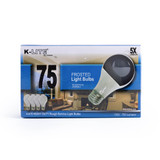 KL11754RS, 4-Pack 75W Frosted Light Bulbs Medium Base Dimmable