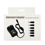 CV016, Universal AC/DC Adapter 30W with 6 Plugs, USB Port 2.1A
