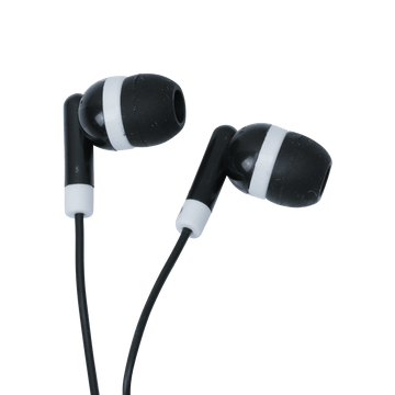 HE08 BK, 3.5mm Straight Angle Plug Stereo GEL Earbuds