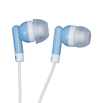 HE08 BL, 3.5mm Straight Angle Plug Stereo GEL Earbuds