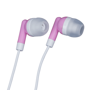 HE08 PK, 3.5mm Straight Angle Plug Stereo GEL Earbuds