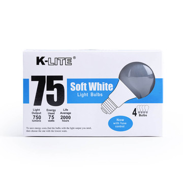 KL11754, 4-Pack 75W Soft White Light Bulbs