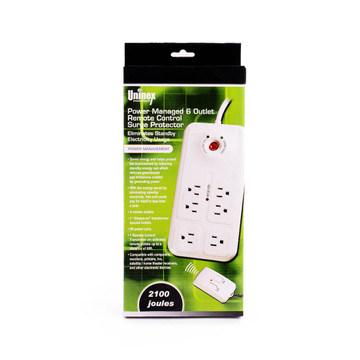 PS102, Power Managed 6 Outlet Remote Control Surge Protector