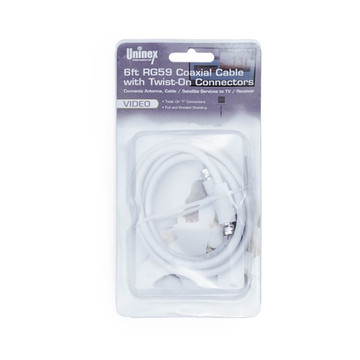 RG5906WT BC, 6ft RG59 Coaxial Cable with Twist-On Connectors