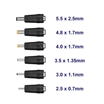 CV016, Universal AC/DC Adapter 30W with 6 Plugs, USB Port 2.1A
