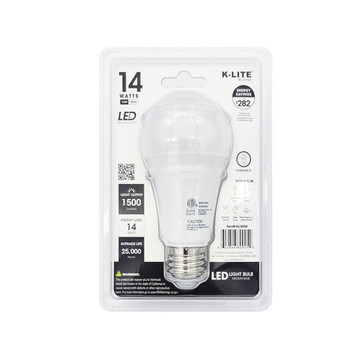 KL0054, LED Light Bulb Medium Base 14W Bright White Daylight 6400K Dimmable ETL