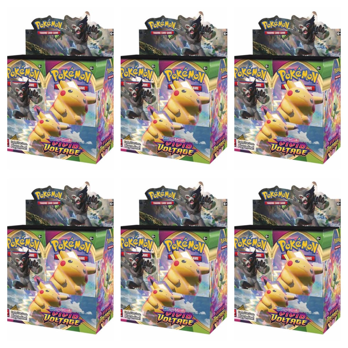 Case of 6 Pokemon Vivid Voltage Booster Boxes (w/ 36 packs each)