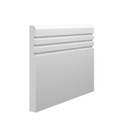 Skirting World Grooved 3 Bullnose MDF Skirting Board, white grooved MDF skirting with bullnose edge design.