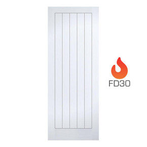  Vertical White Primed Textured Internal FD30 Fire Door