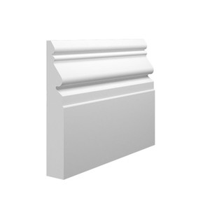 Skirting World London MDF Skirting Board, white decorative MDF skirting board with classic profile design.