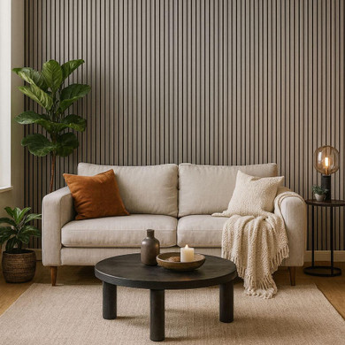  Acoustic Slat Wall Panel Ash Grey