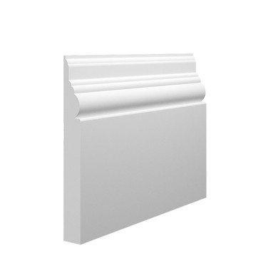 Skirting World Antique 1 MDF Skirting Board, white decorative molding for walls.