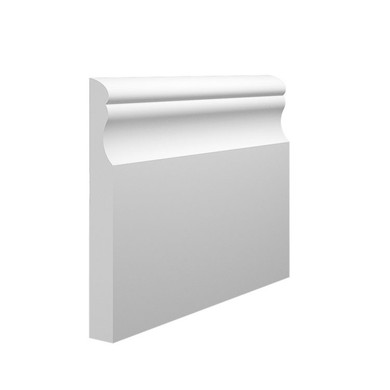 Skirting World Classic MDF Skirting Board, white decorative interior molding for walls.