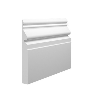 Skirting World London MDF Skirting Board, white decorative molding for interior walls.