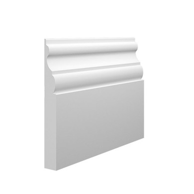 Skirting World Madrid MDF Skirting Board, white decorative MDF skirting with elegant curved design.