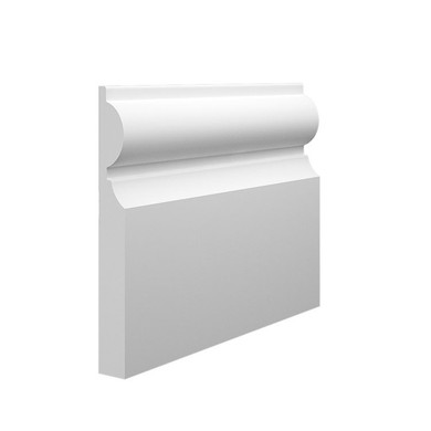 Skirting World Milan MDF Skirting Board, white MDF skirting board with decorative rounded design for wall decoration.