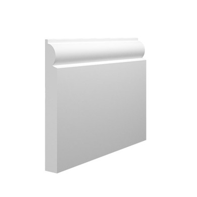 Skirting World Mini Torus MDF Skirting Board, white MDF skirting board with a mini torus profile designed for interior decoration.