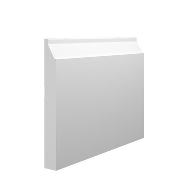 Skirting World Small Gradient MDF Skirting Board, white MDF skirting with a small gradient profile.