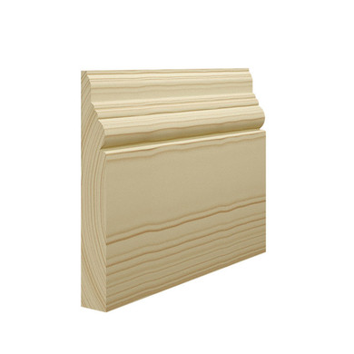 Skirting World Antique 1 Pine Skirting Board, a cream-colored wooden skirting with a classic design featuring smooth and decorative grooves.
