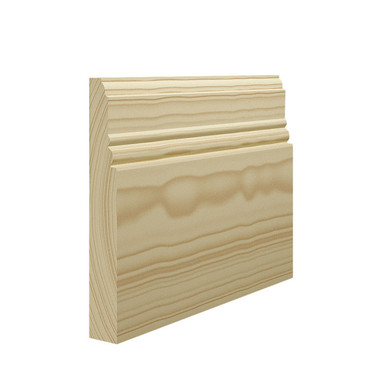 Skirting World Antique 2 Pine Skirting Board, showcasing a detailed, traditional wooden design in a light pine finish.