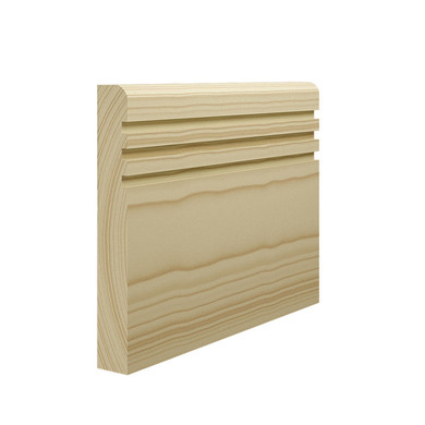 Grooved 3 Bullnose Pine Skirting Board - 144mm x 21mm